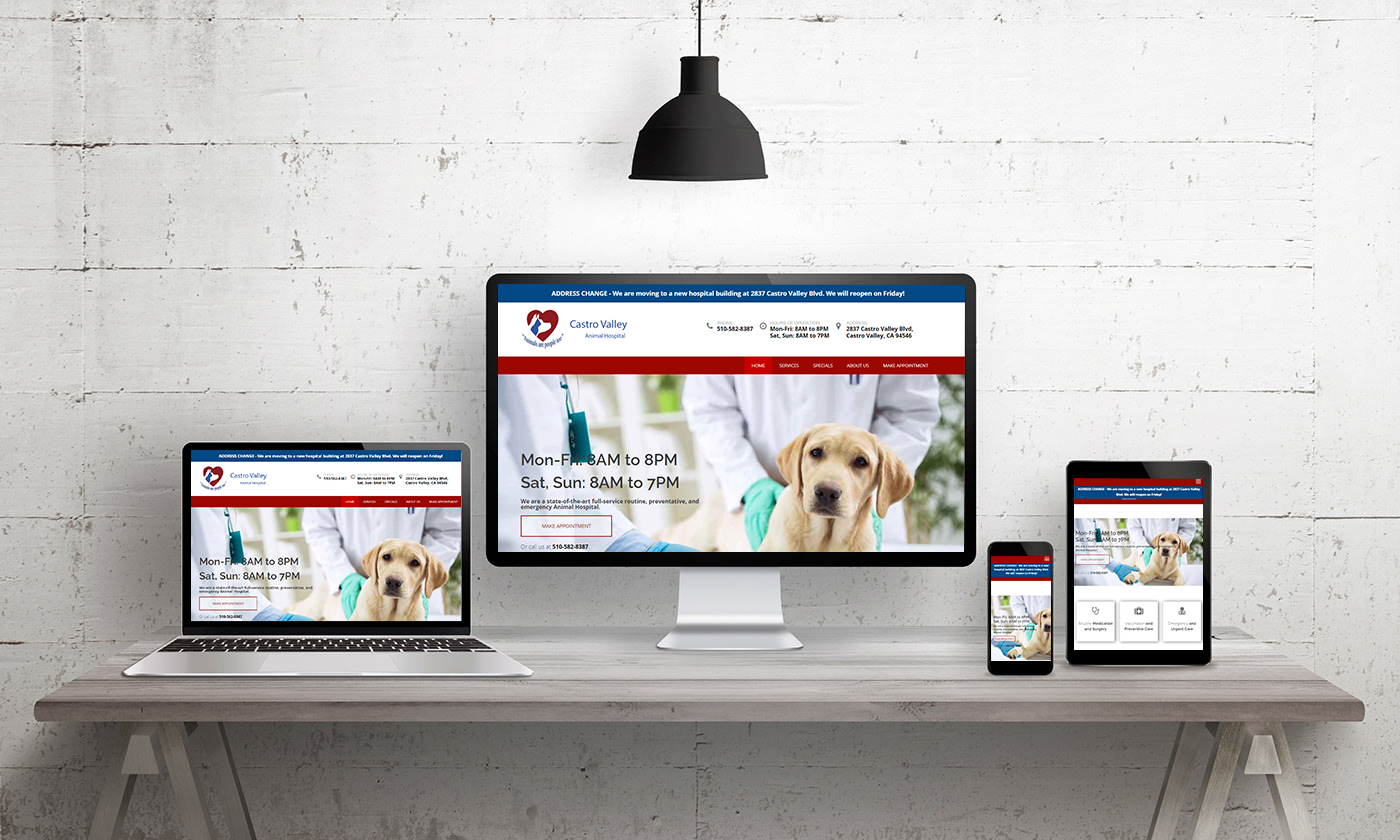 Website for Castro Valley Animal Hospital