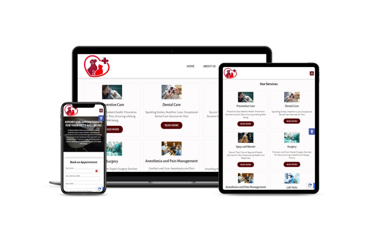 Website for Bullard Marks Veterinary Medical Center